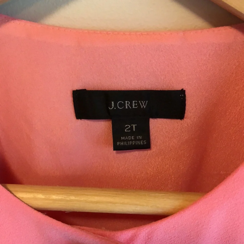 J. Crew 2 Tall cap sleeve pink button up dress size 2T - Picture 3 of 5